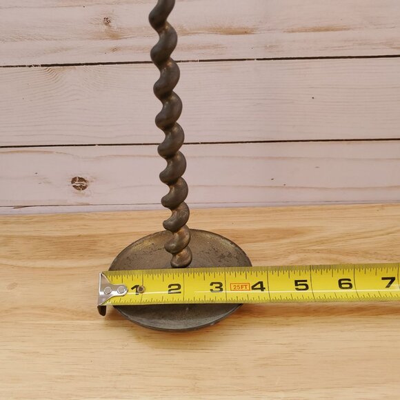 VTG 1950s HB Solid Brass Twisted Candlestick Holder 10" Tall Swirl Design Decor - Picture 10 of 10